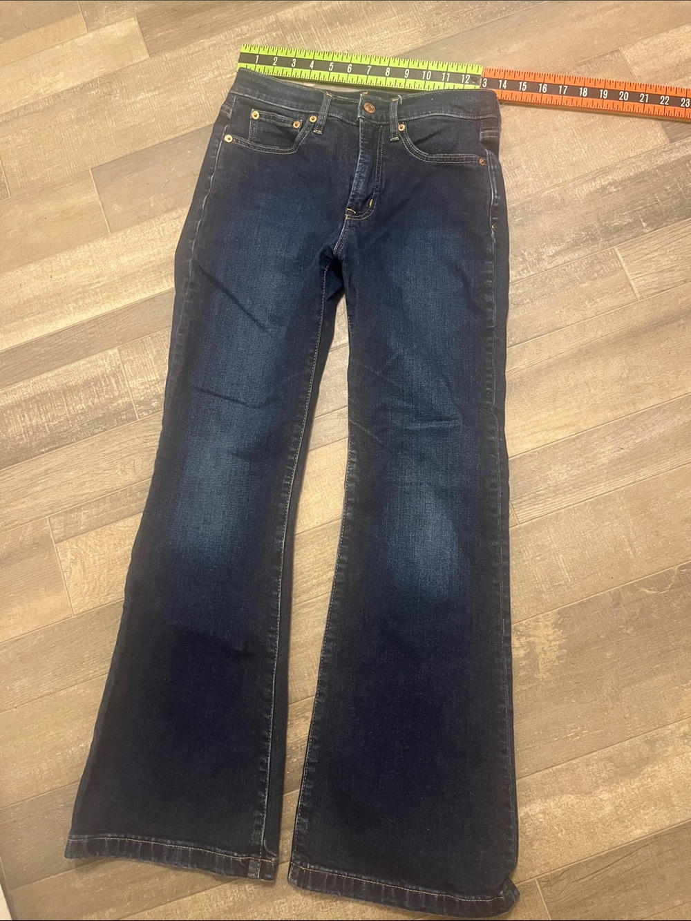 GAP Dark Blue Flare Jeans — Wide Leg Denim